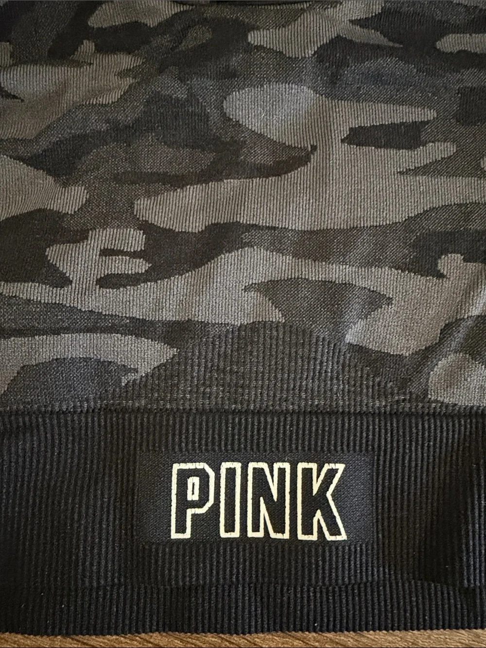 PINK Black & Gray Camo Sports Bra - Picture 2 of 4